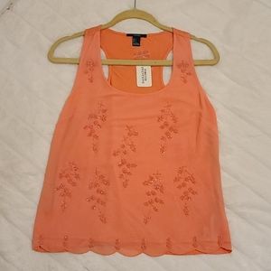 🆕️ Forever 21 - Coral Embellished Beaded Tank Top